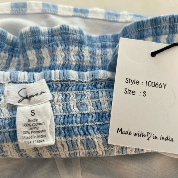 JAPNA BLUE WHITE ADJUSTABLE COTTON CROP TOP SIZE S NWTS! - Picture 10 of 10